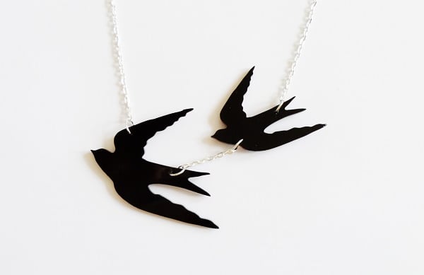 Sale Swallows in flight necklace