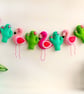 Make Your Own Felt tropical Flamingo and Cactus Garland. Sewing kit. - Image 1