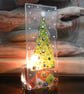 Handmade Fused Glass 'Christmas Tree' T Light Holder - Image 5