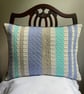 Patsy Cushion: Coastal Sea Blues. Handwoven in Wales