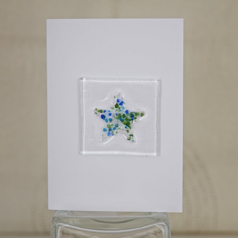 Fused Glass Star on Blank Greetings Card