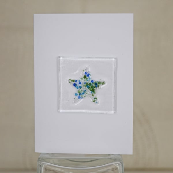 Fused Glass Star on Blank Greetings Card