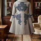 Girls Vintage Wool Coat (4-5Y) toddler spring Ivory Princess Dress Coat