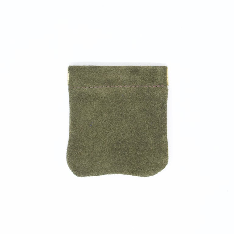 Green suede squeeze purse