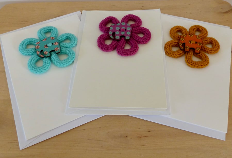 Set of 3 French Knitted Cards