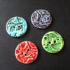 set of four large ceramic buttons