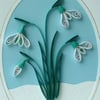 Quilled snowdrop birthday card