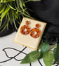 Burnt Orange Confetti Circle Hoop Earrings - Image 2