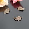 antique bronze leaf earing connector  - 2pcs