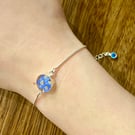 Personalised Sterling Silver Birthstone Flower Bracelet