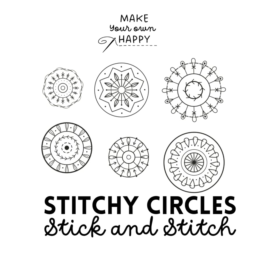 Stitchy Circles Stick & Stitch (Dissolvable Pattern for Embroidery)