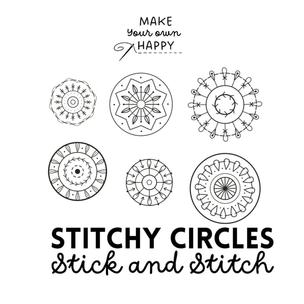 Stitchy Circles Stick & Stitch (Dissolvable Pattern for Embroidery)
