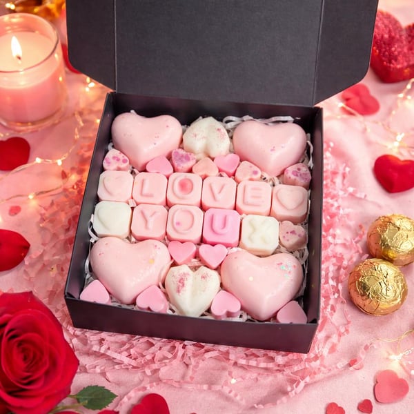 Love You Hearts Wax Melt Gift Set, Perfume Inspired, Vegan, UK Handmade