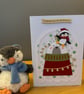  Handmade Christmas Card – Christmas Wishes Bear & Penguin Christmas Card