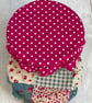 Extra small bowl covers for dips. Set of two. Blue and pink - Image 5