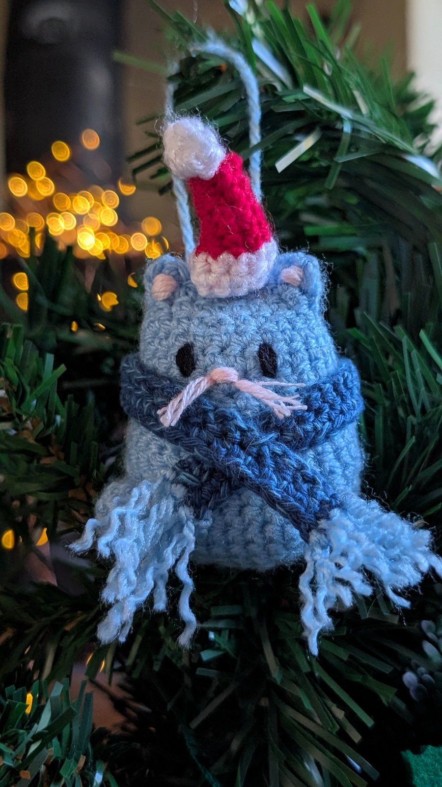 Cat Christmas Tree Santa Decoration, Cat Christmas Gift, Cat Hanging Decoration