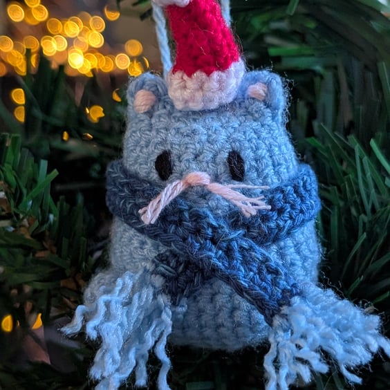 Cat Christmas Tree Santa Decoration, Cat Christmas Gift, Cat Hanging Decoration