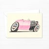 Pink Street Rod Greeting Card - Original Art for a Classic Car Lover