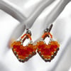 Beaded Heart Shaped Handbag Earring