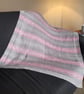Hand Knitted Fair Isle Baby Blanket - Pink, Cream, Fawn Pram Gift - Image 9