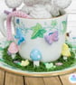 Crochet white mouse in an espresso teacup. Mouse ornament. Mouse decoration. - Image 8