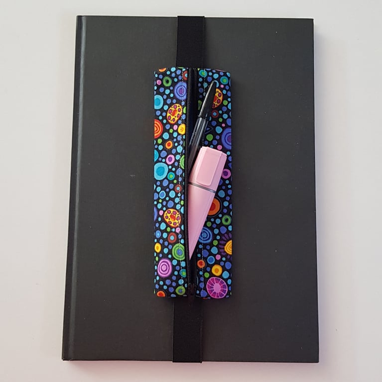 Handmade A4 Planner Zipper Pouch - Colourful Spot Pen Holder