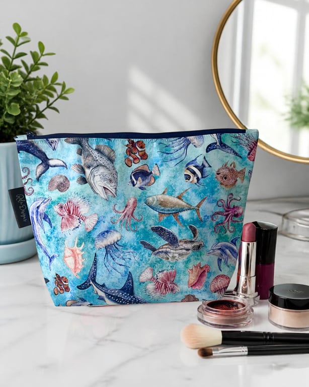 Makeup bags sharks and starfish