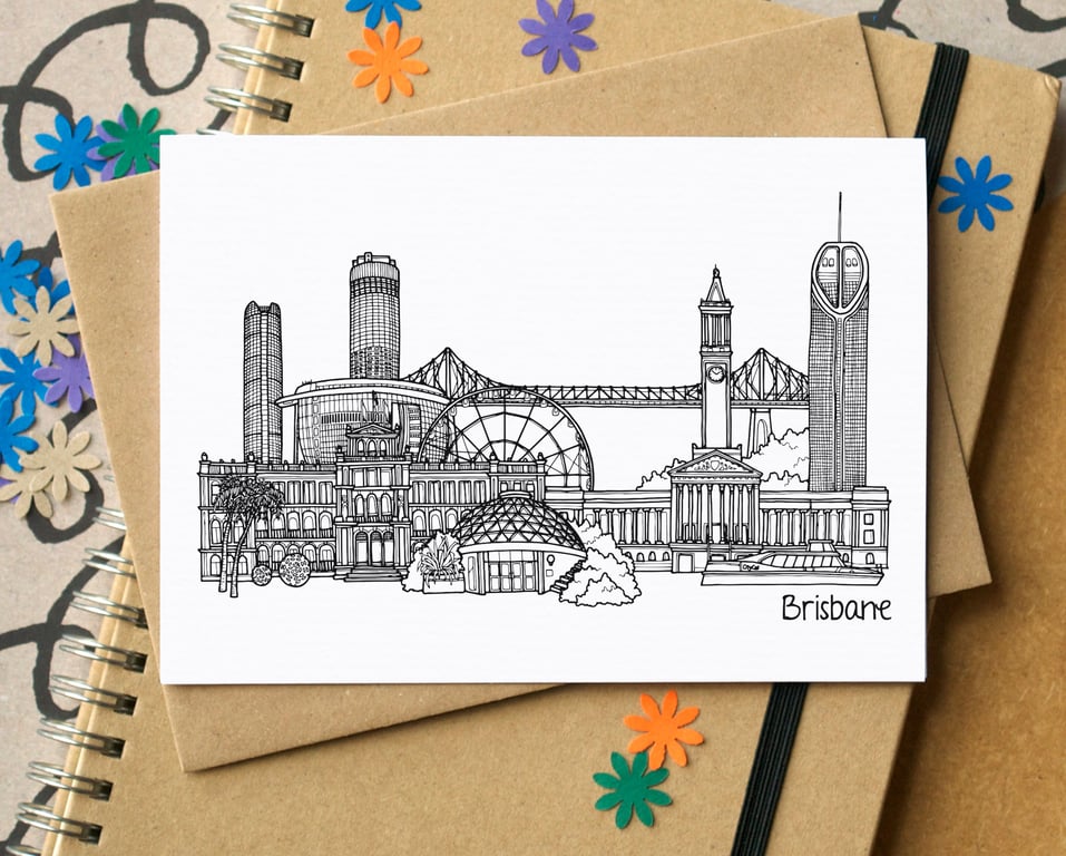 Brisbane Skyline Greetings Card
