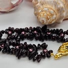 Garnet Gemstone Bracelet with Magnetic Clasp