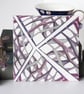 Mauve and Pink Triangle Design Ceramic Tile Trivet with Cork Backing - Image 2