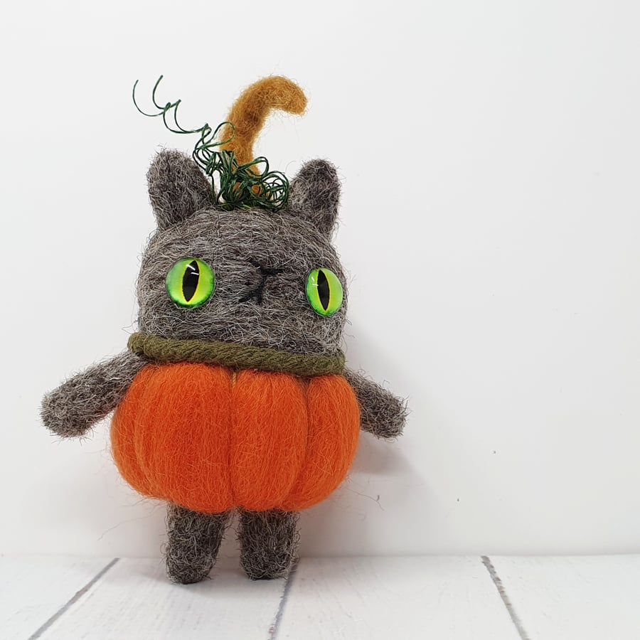 Trick or Treat Pumpkin Kitty Art Doll
