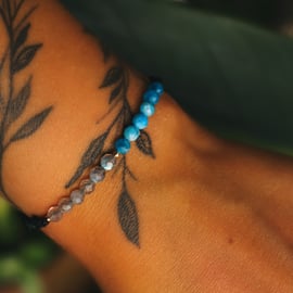 Women's bracelet with Apatite and Labradorite