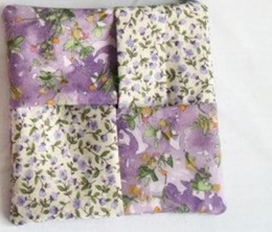 lilac floral cotton sanitary towel holder, discrete towel pouch for your bag