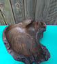Rustic pebble-shaped wood vase - Image 4