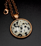 Dalmation jasper and copper handmade gemstone pendant necklace, Pisces jewelry - Image 1