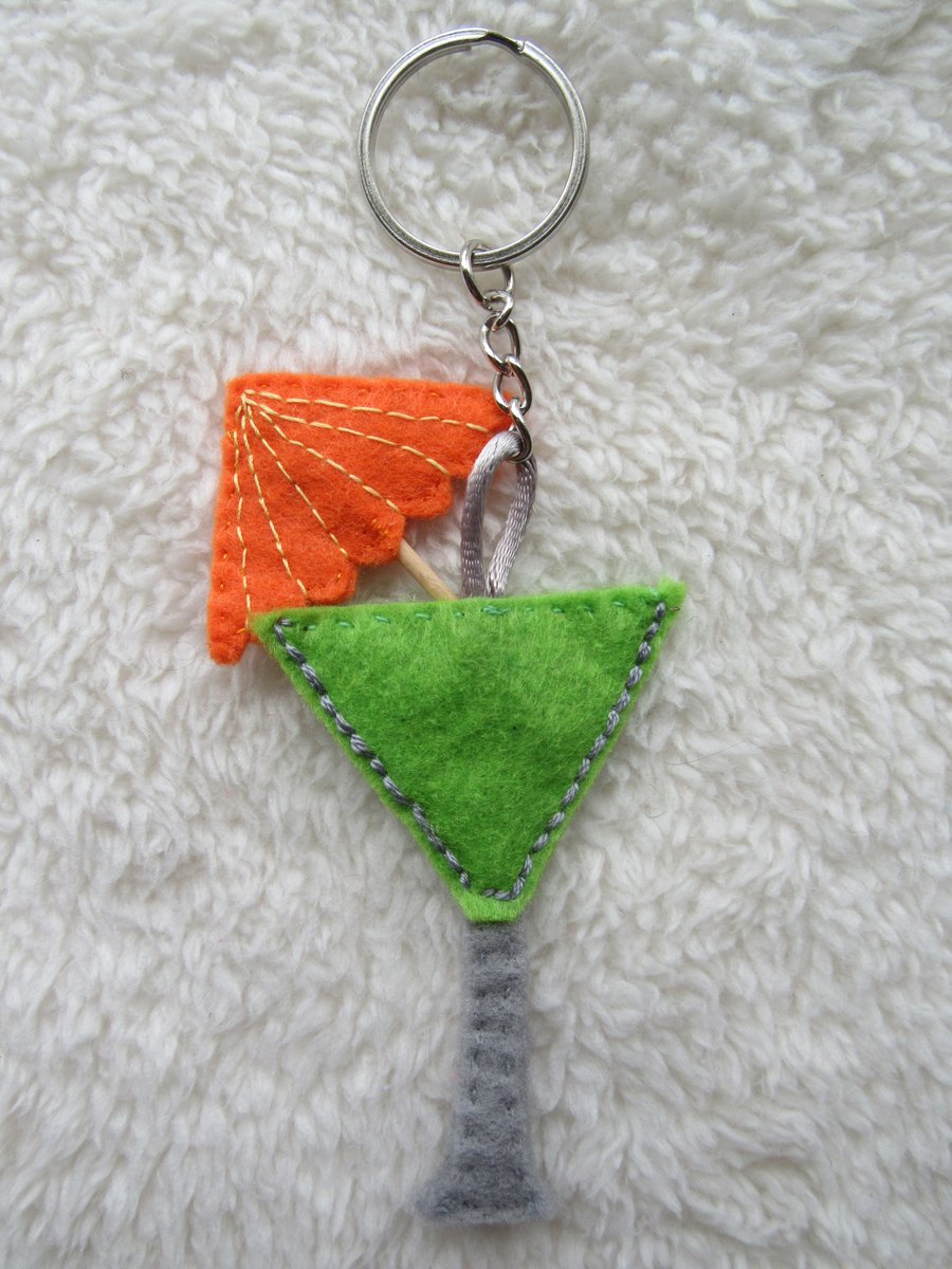 Felt cocktail keyring, gift for her, gift for friend, stocking filler