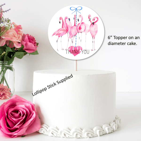 Personalised Flamingo Cake Topper suitable for all occasions