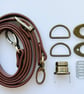 Mid Brown Turn-Lock Clasp & Strap Hardware Kit for Making a Felt Bag on a Ball