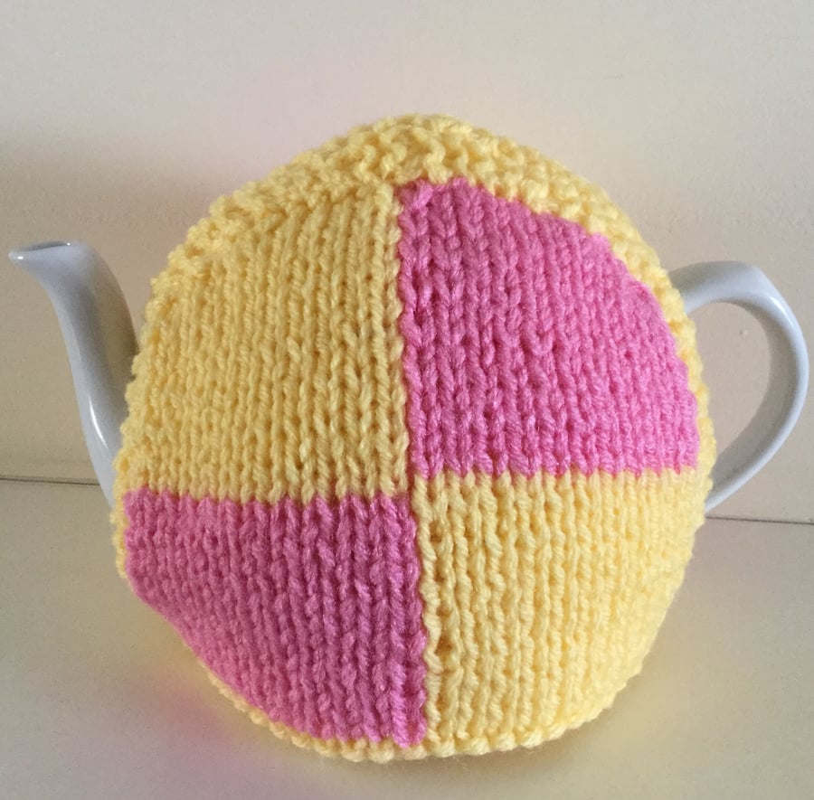 Knitted Battenberg Tea Cosy