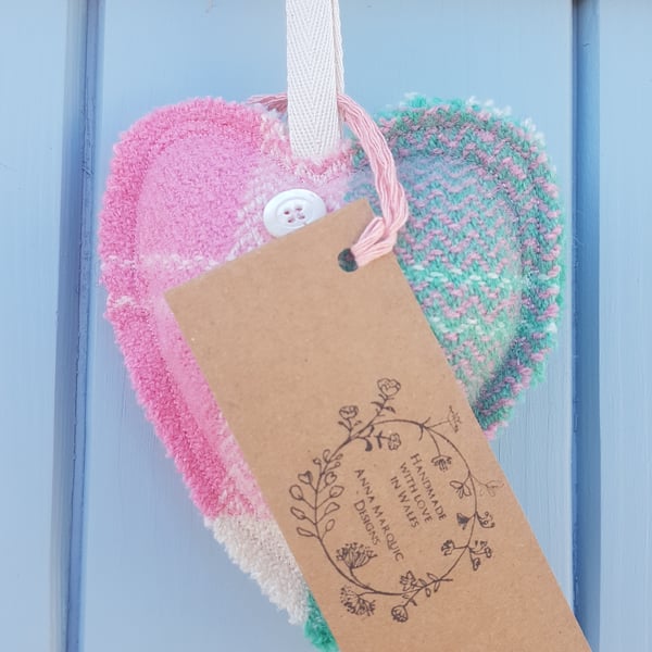 Seconds Sunday Hanging Heart Filled With Organic Lavender 