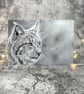 Steely Gaze Blank Greetings Card Printed from Original Art