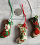 Three Scrapbox Stockings, Mini Christmas Stocking Tree Decorations - Image 5