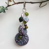 Purple ceramic bag charm/ keyring