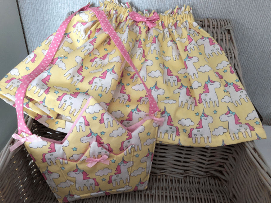 Pretty Unicorn Skirt & Princess Crown Bag Set 