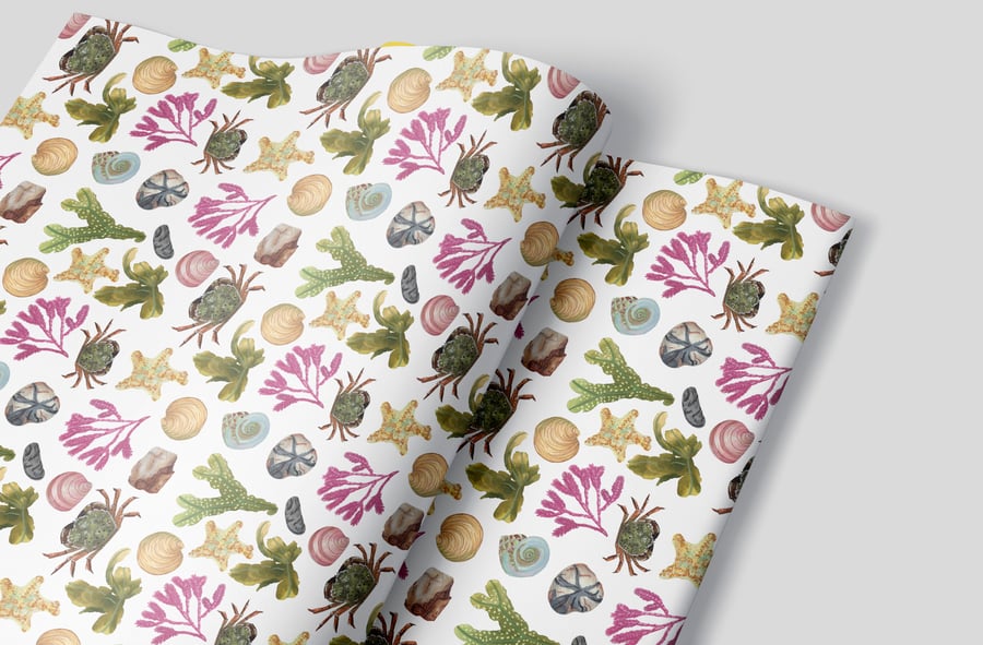 Rockpool wrapping paper, seaside gift wrap