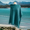 Seashore Merino Textured Women's Poncho - Teal