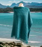 Seashore Merino Textured Women's Poncho - Teal