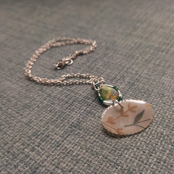 Green and Gold Leafy Necklace