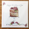 Happy Birthday cake greeting card 