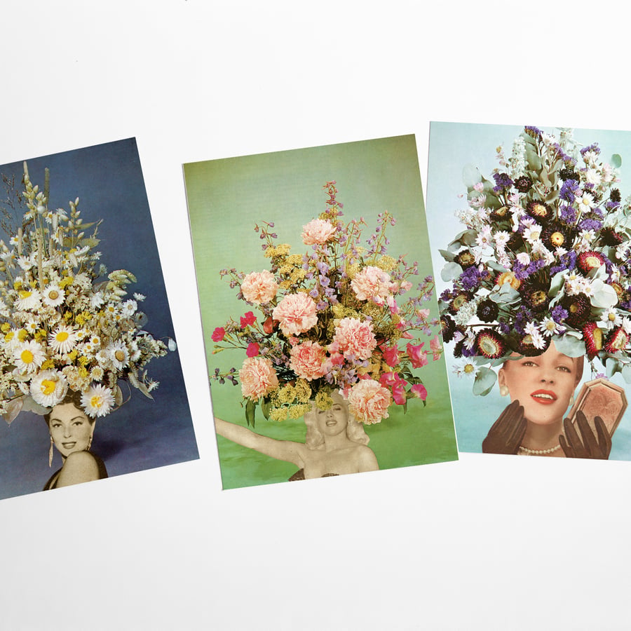 Flower Portrait Postcard Set - Floral Fashions